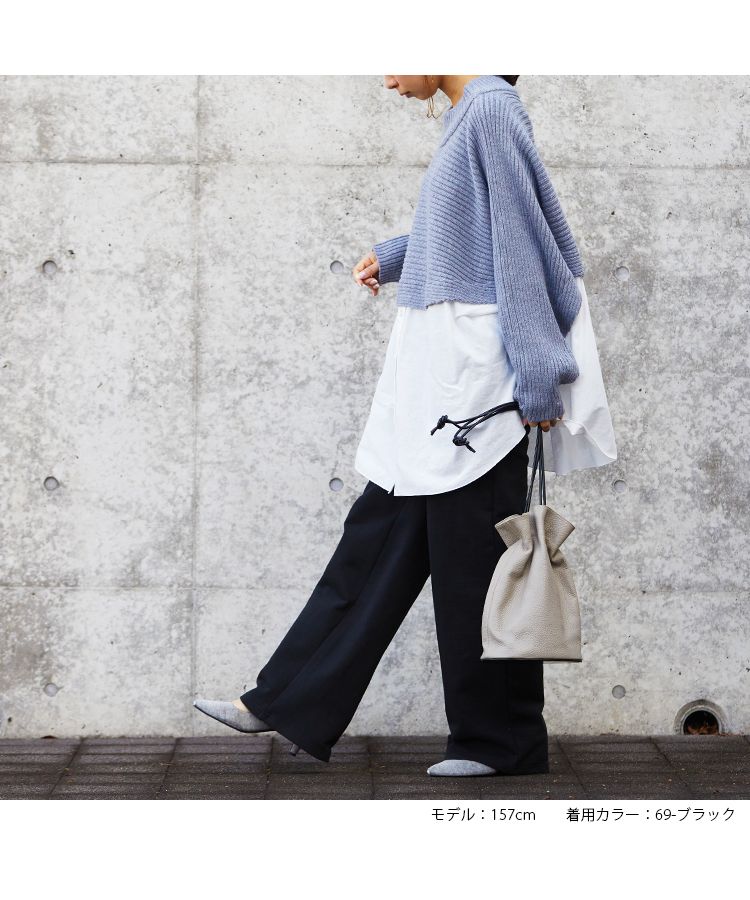 ノーワンノーズ No one knows 裏毛 ワイド きれいめ 大人 プルオンパンツ パンツ 楽ちん ゆる ラフ イージーパンツ レディース カジュアル スウェット スウェットパンツ コットン100