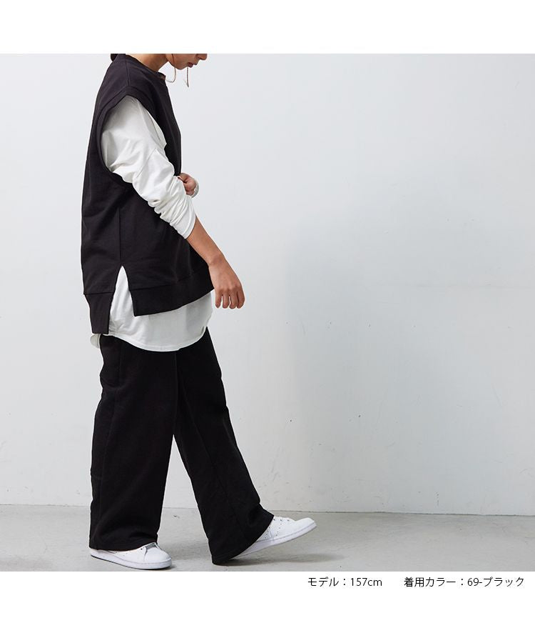 ノーワンノーズ No one knows 裏毛 ワイド きれいめ 大人 プルオンパンツ パンツ 楽ちん ゆる ラフ イージーパンツ レディース カジュアル スウェット スウェットパンツ コットン100