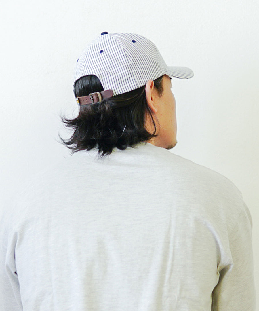 ペナントバナーズ PENNANT BANNERS 帽子 キャップ メンズ BBキャップ デニム ヒッコリー ストライプ エンブレム ワッペン PENNANTBANNERS （WHITE） WHITE