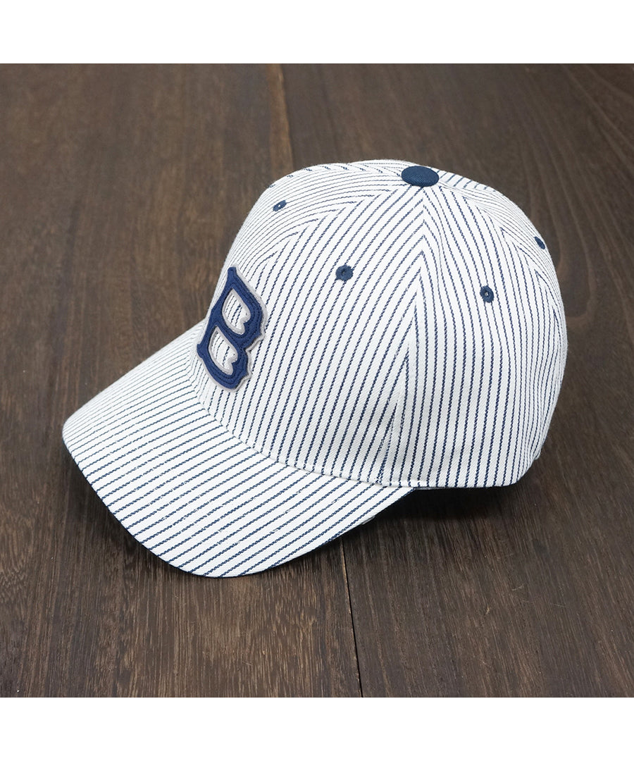ペナントバナーズ PENNANT BANNERS 帽子 キャップ メンズ BBキャップ デニム ヒッコリー ストライプ エンブレム ワッペン PENNANTBANNERS （WHITE） WHITE