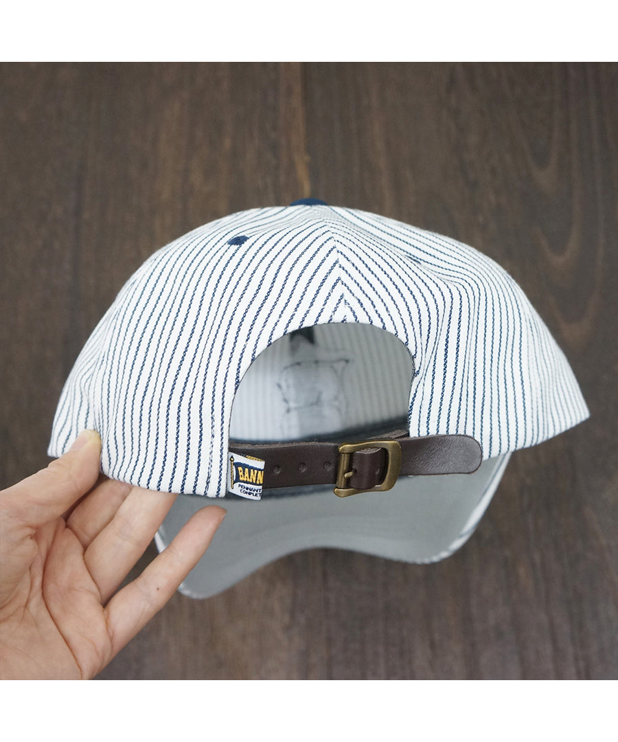 ペナントバナーズ PENNANT BANNERS 帽子 キャップ メンズ BBキャップ デニム ヒッコリー ストライプ エンブレム ワッペン PENNANTBANNERS （WHITE） WHITE