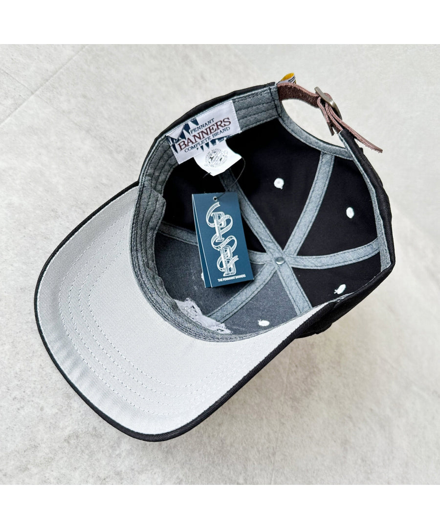 ペナントバナーズ PENNANT BANNERS 帽子 キャップ メンズ BBキャップ デニム ヒッコリー ストライプ エンブレム ワッペン PENNANTBANNERS （WHITE） WHITE