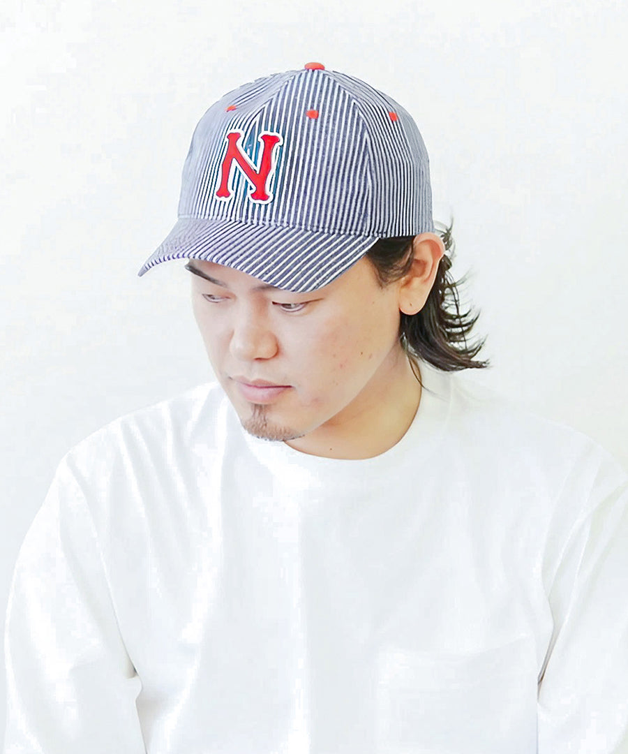 ペナントバナーズ PENNANT BANNERS 帽子 キャップ メンズ BBキャップ デニム ヒッコリー ストライプ エンブレム ワッペン PENNANTBANNERS （NAVY） NAVY