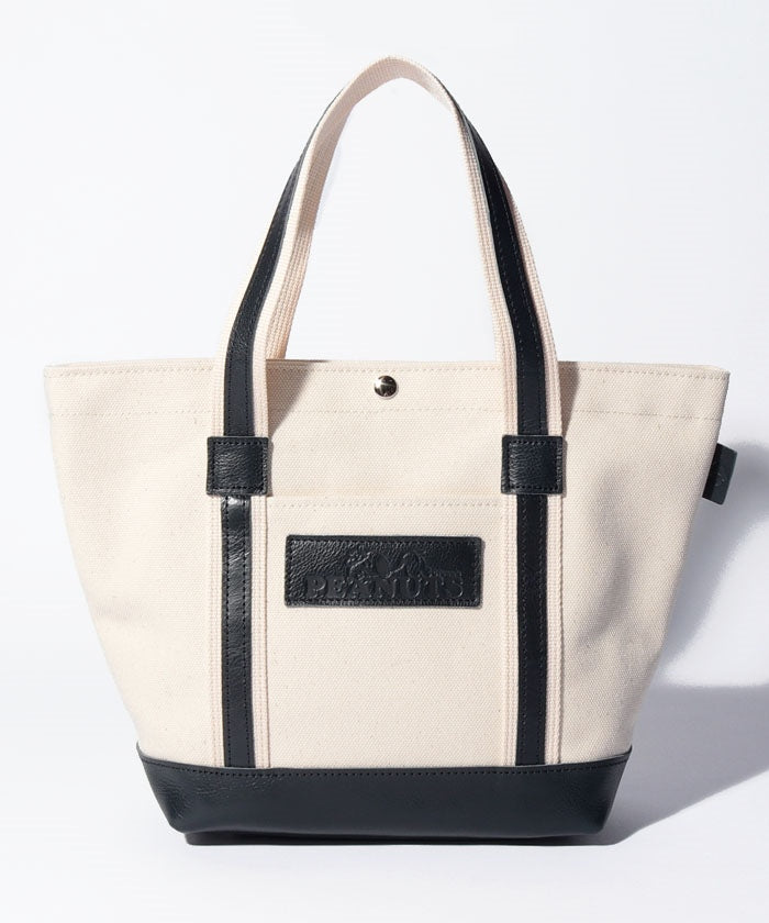 史努比皮革系列 SNOOPY Leather Collection 史努比 皮革×帆布托特 M