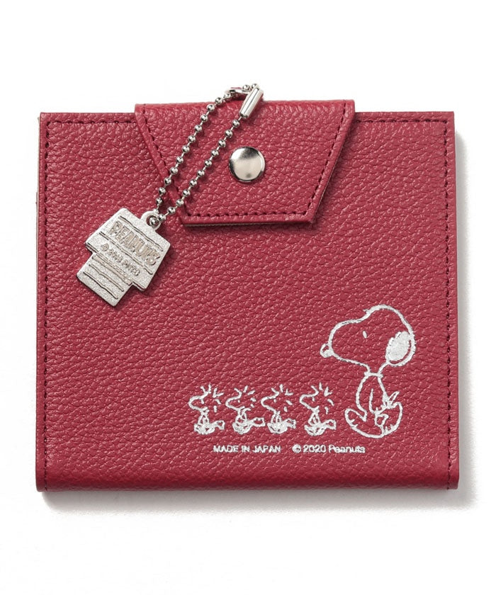 スヌーピーレザーコレクション SNOOPY Leather Collection マスクホルダー付IDケース,ワイン