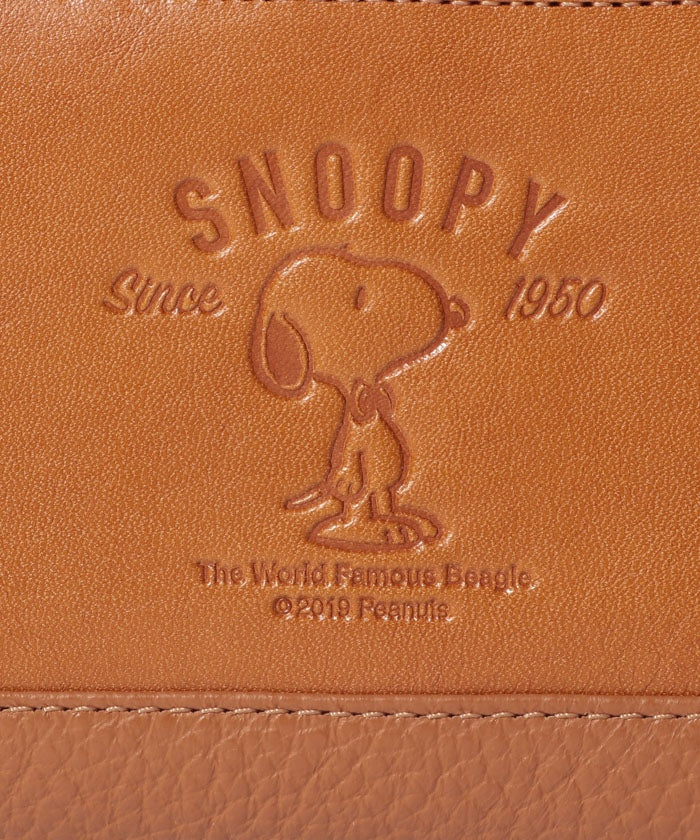 スヌーピーレザーコレクション SNOOPY Leather Collection SNOOPY/スヌーピー/蝶ネクタイ柄二つ折り財布/本革