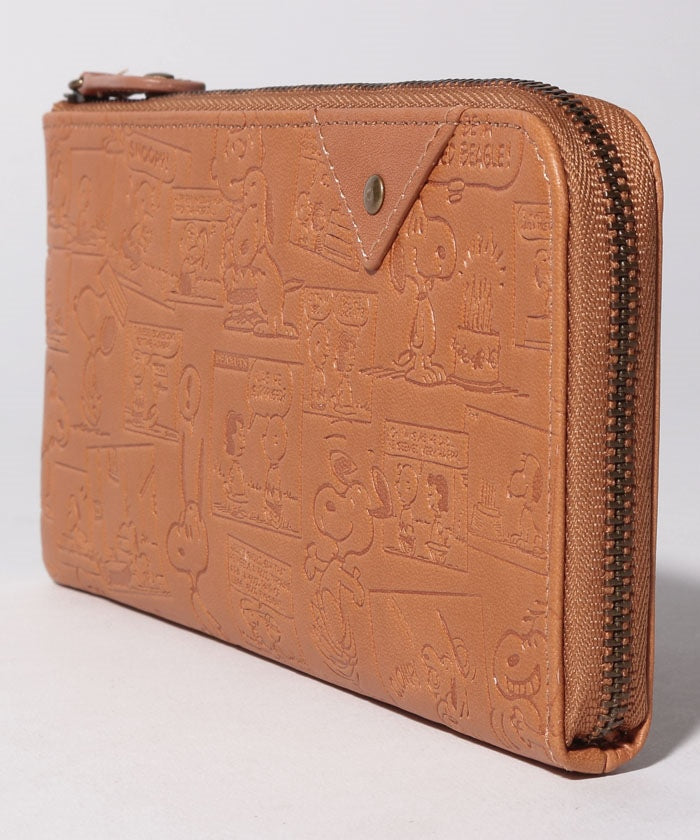 スヌーピーレザーコレクション SNOOPY Leather Collection SNOOPY/スヌーピー/ヴィンテージコミック柄スリム長財布/本革
