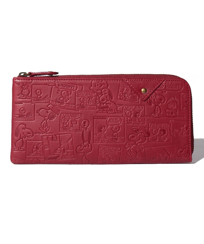 スヌーピーレザーコレクション SNOOPY Leather Collection SNOOPY/スヌーピー/ヴィンテージコミック柄スリム長財布/本革