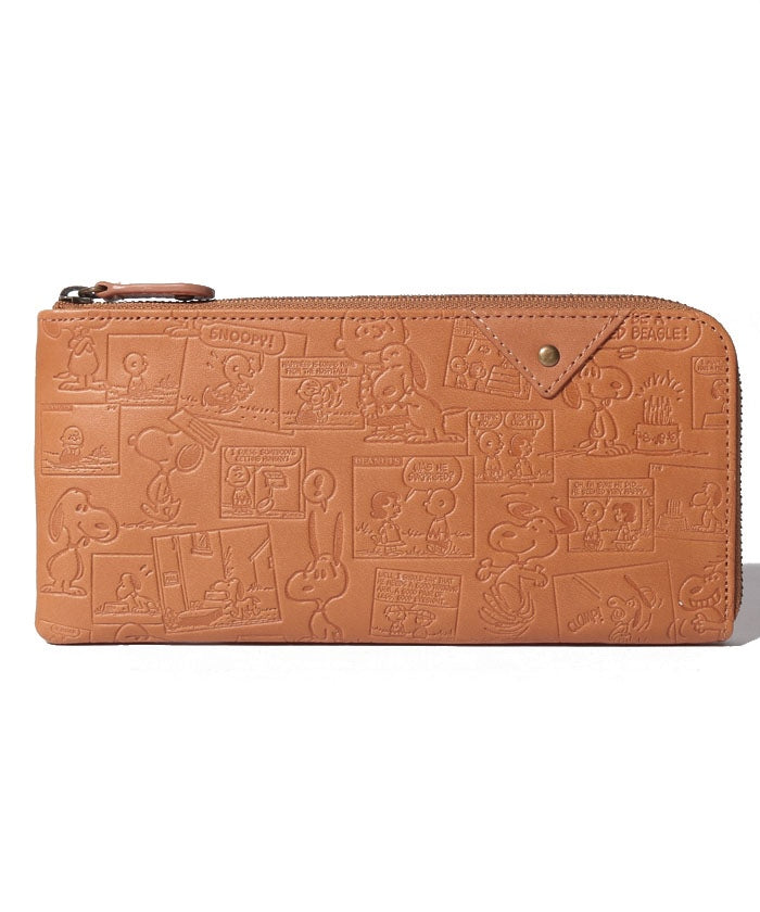 スヌーピーレザーコレクション SNOOPY Leather Collection SNOOPY/スヌーピー/ヴィンテージコミック柄スリム長財布/本革