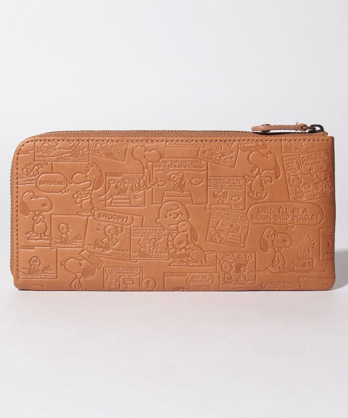 スヌーピーレザーコレクション SNOOPY Leather Collection SNOOPY/スヌーピー/ヴィンテージコミック柄スリム長財布/本革