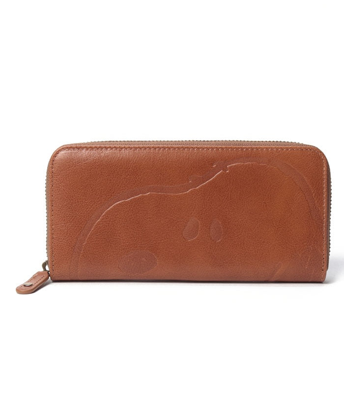 スヌーピーレザーコレクション SNOOPY Leather Collection スヌーピー/SNOOPY/ピーナッツ/PEANUTS/ラウンド束入れ,CAMEL
