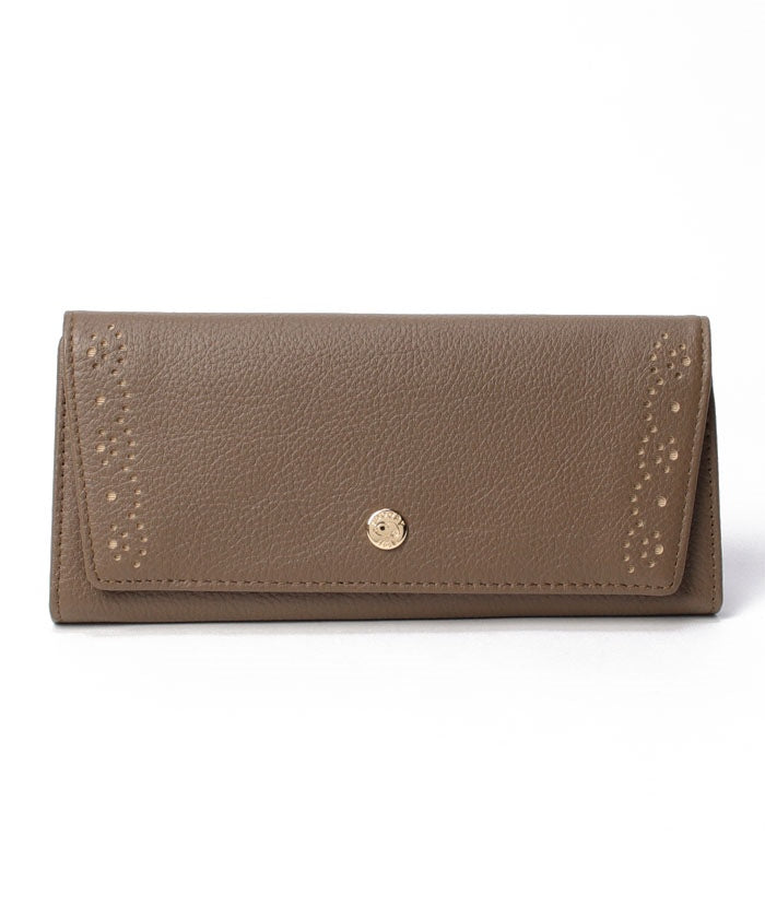 スヌーピーレザーコレクション SNOOPY Leather Collection SNOOPY/PEANUTS/スヌーピー/ピーナッツ/パンチングシリーズ ギャルソン長財布,BROWN