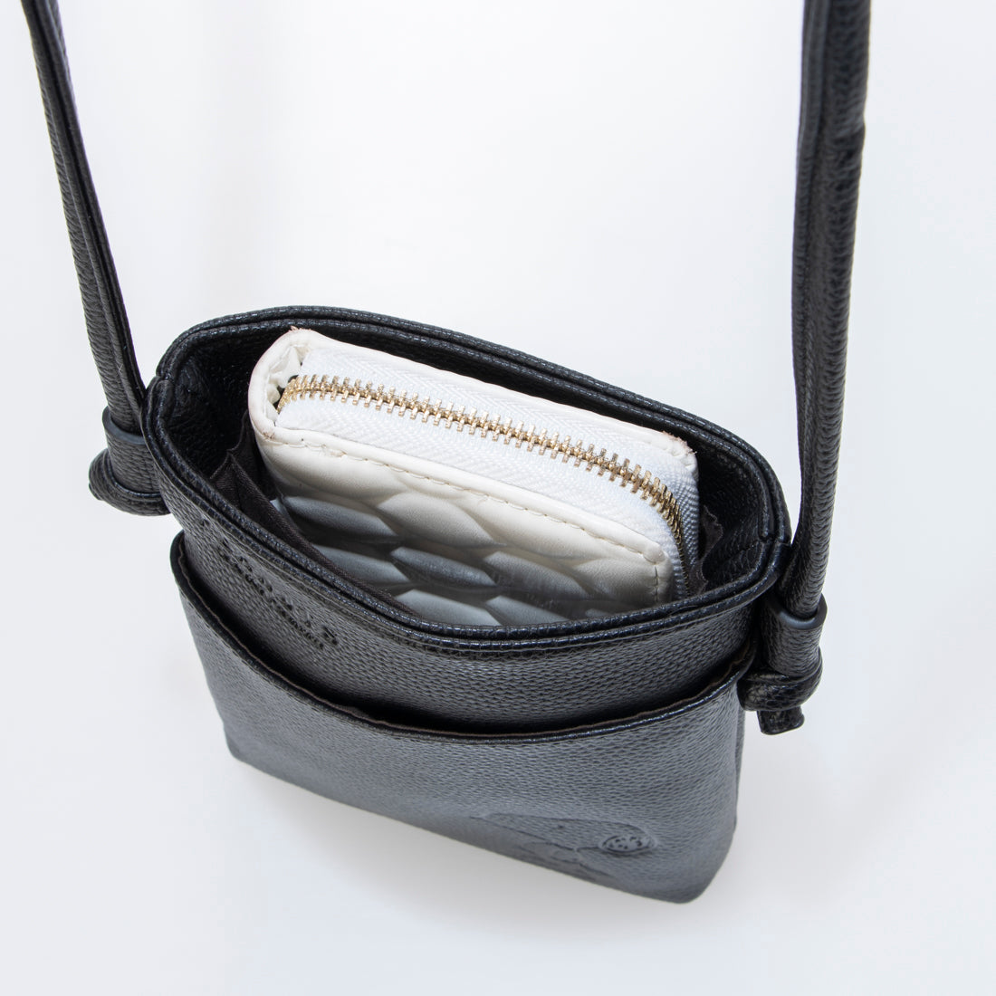 スヌーピーレザーコレクション SNOOPY Leather Collection スマホポシェット 立ち （ブラック） ブラック