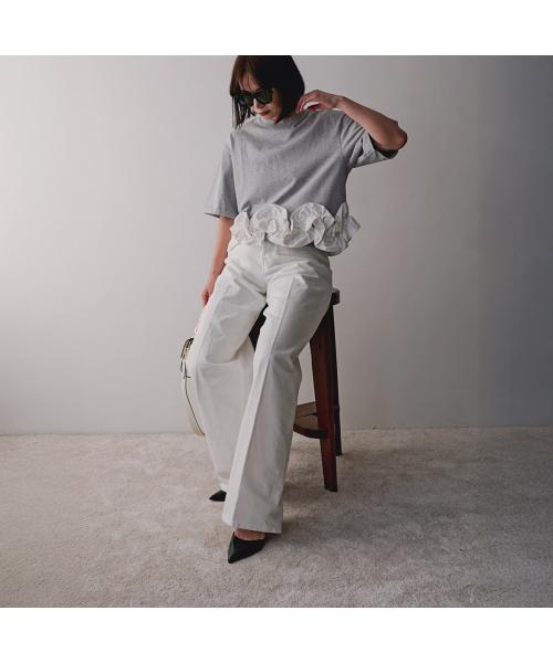 アナナ anana anana カットソー a19-011 フリル 半袖 （WHT/ホワイト） WHT/ホワイト