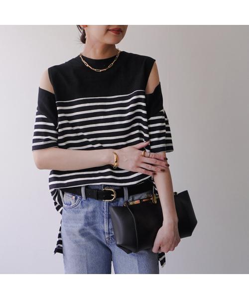 アナナ anana anana カットソー a19-026 ボーダー オフショルダー （BLK-WHT/ブラック） BLK-WHT/ブラック