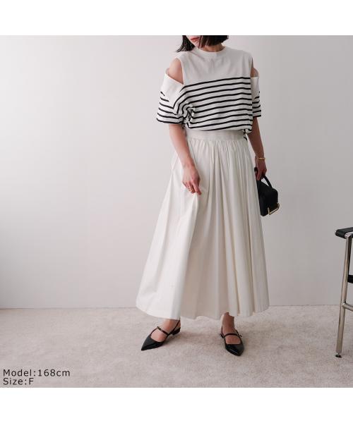 アナナ anana anana カットソー a19-026 ボーダー オフショルダー （BLK-WHT/ブラック） BLK-WHT/ブラック