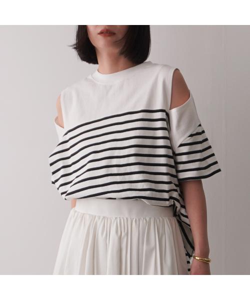 アナナ anana anana カットソー a19-026 ボーダー オフショルダー （BLK-WHT/ブラック） BLK-WHT/ブラック