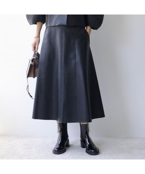 アナナ anana anana スカート a89-018 エコレザー フレア （BLK/ブラック） BLK/ブラック