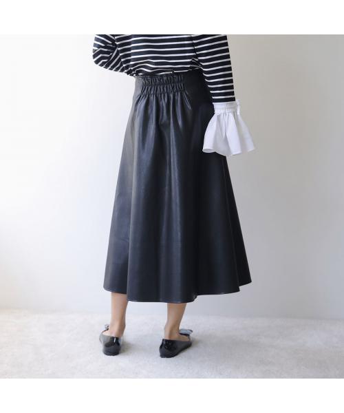 アナナ anana anana スカート a89-018 エコレザー フレア （BLK/ブラック） BLK/ブラック