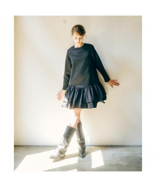 アナナ anana anana ワンピース a39-057 ボリュームギャザー チュニック （BLK×BLK/ブラック） BLK×BLK/ブラック