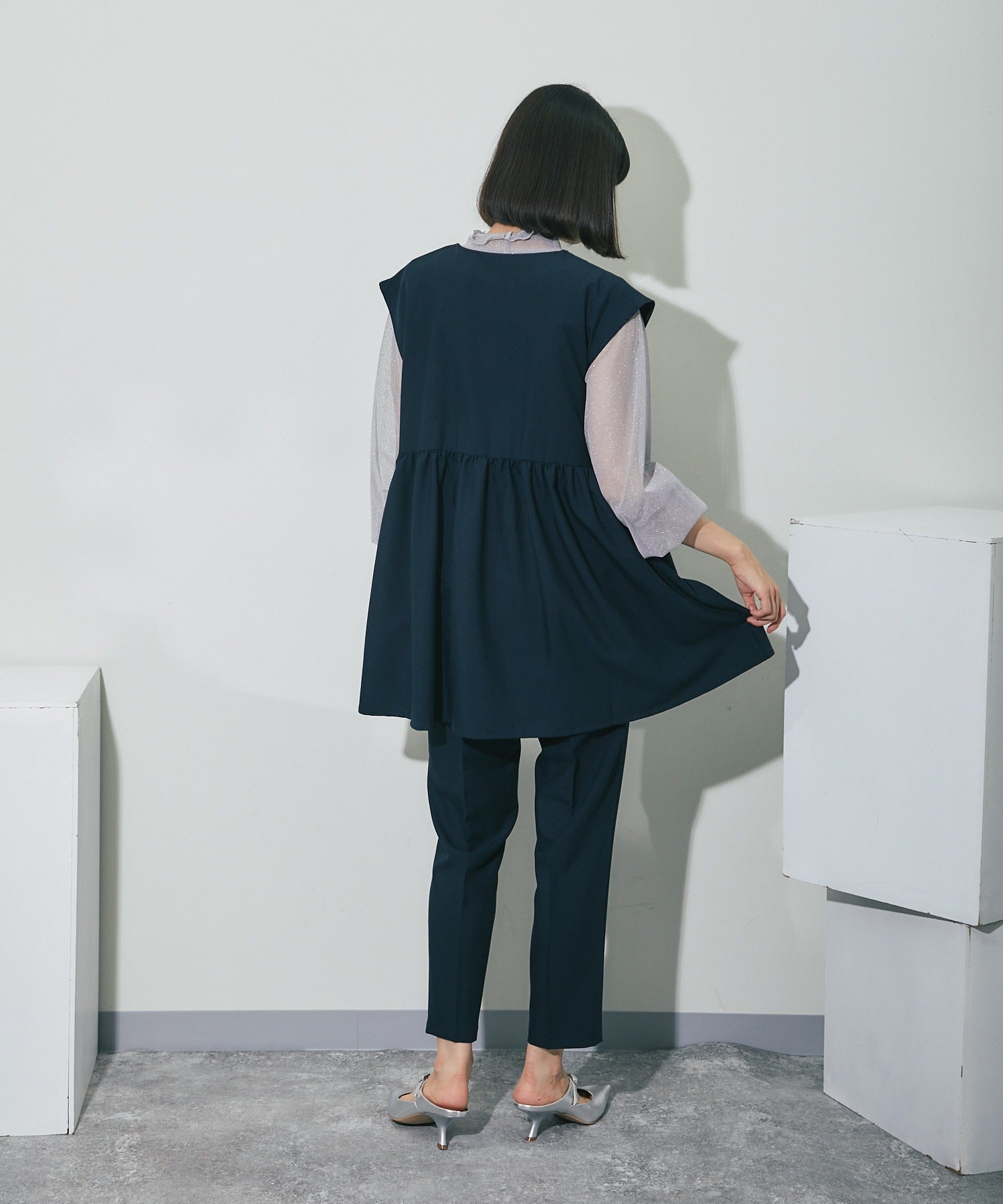 アナザーエス ANOTHER S ジレ＆デーパートパンツ2点セットアップ （ネイビー） ネイビー