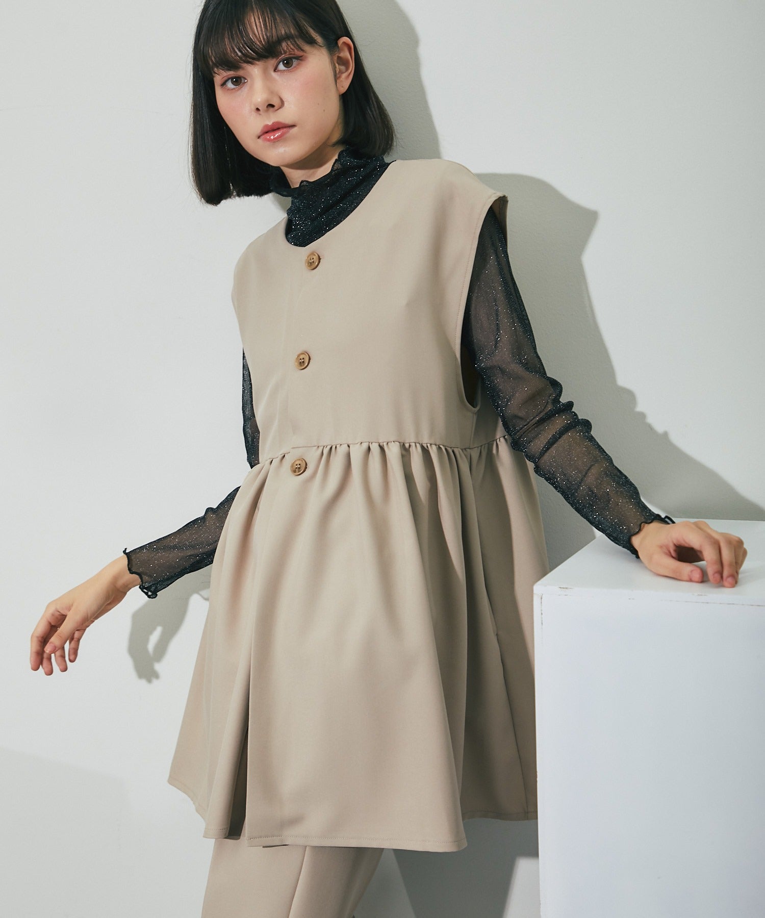 アナザーエス ANOTHER S ジレ＆デーパートパンツ2点セットアップ （ネイビー） ネイビー
