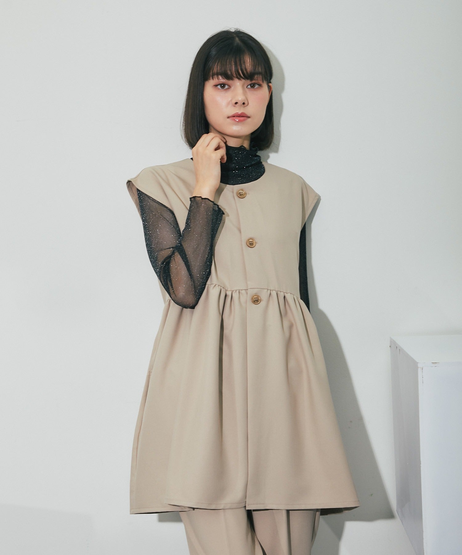 アナザーエス ANOTHER S ジレ＆デーパートパンツ2点セットアップ （ネイビー） ネイビー