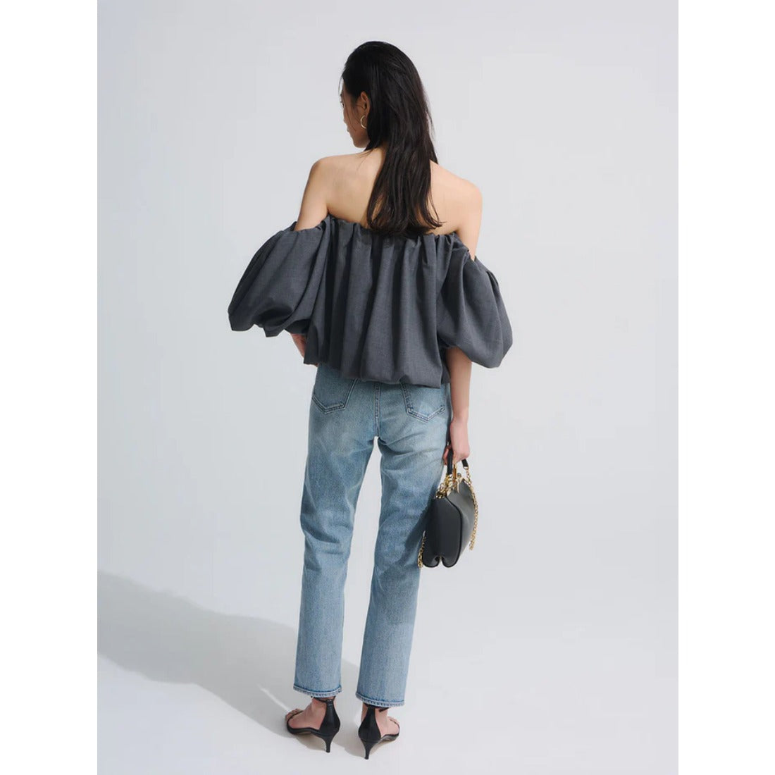 アニュアンス anuans スクエアトゥナローバーサンダル （BLACK） BLACK