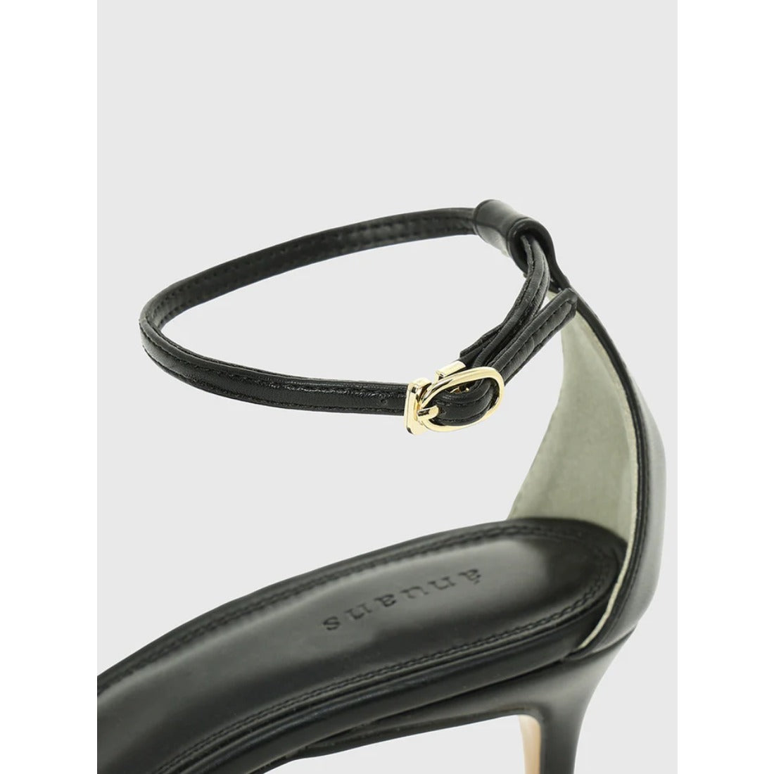 アニュアンス anuans スクエアトゥナローバーサンダル （BLACK） BLACK
