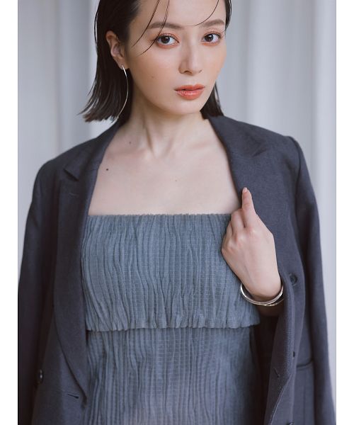 anuans anuans 褶皺針織背心連身裙