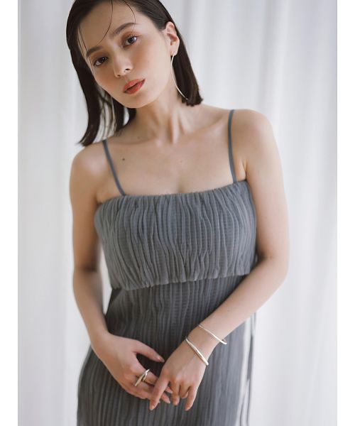 anuans anuans 褶皺針織背心連身裙