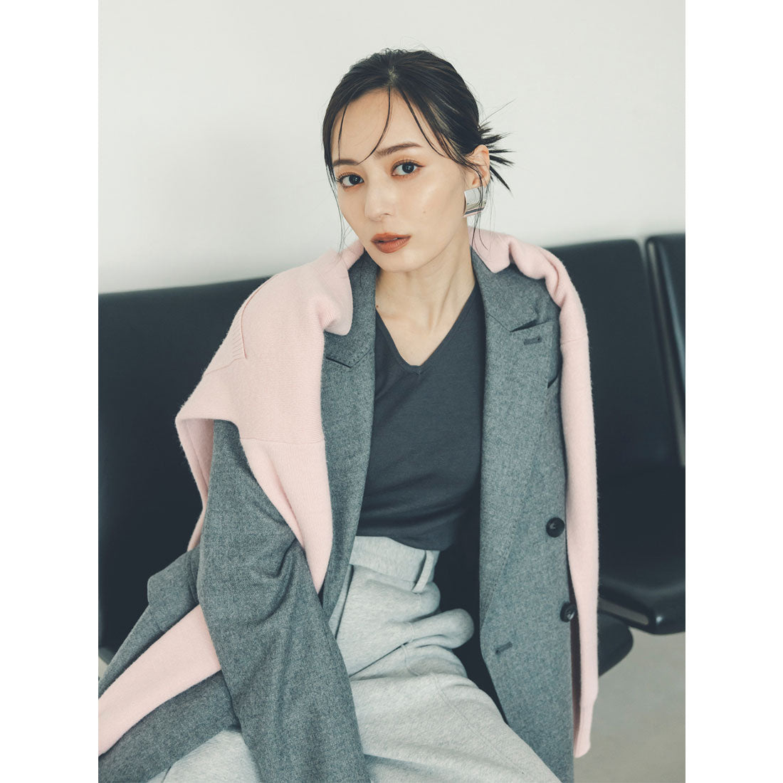 アニュアンス anuans シルクブレンドVネックニットトップス