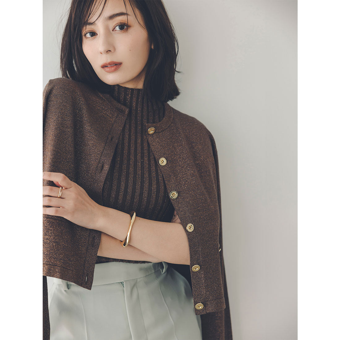 アニュアンス anuans シルクブレンドノースリーブニットトップス