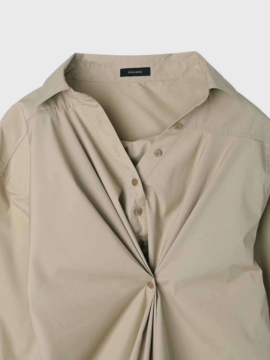 アニュアンス anuans フロントタックデザインシャツ （BEIGE） BEIGE