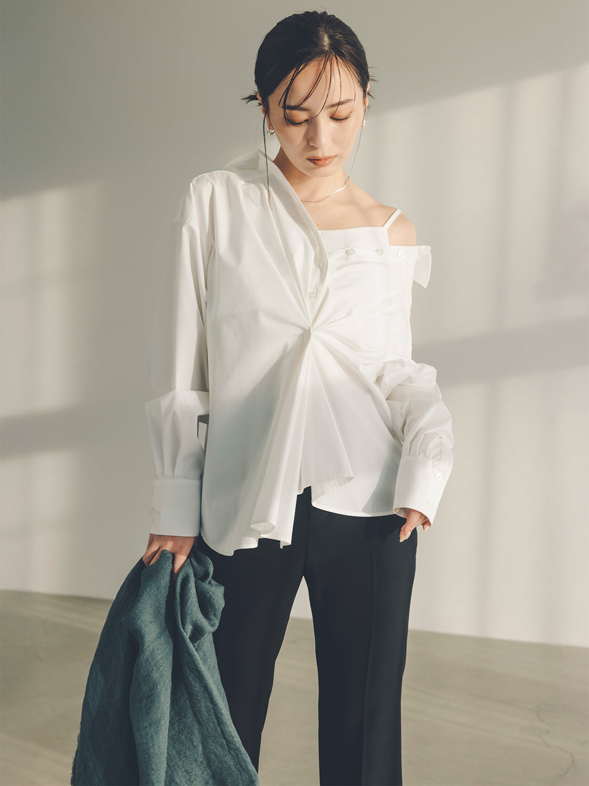 アニュアンス anuans フロントタックデザインシャツ （BEIGE） BEIGE