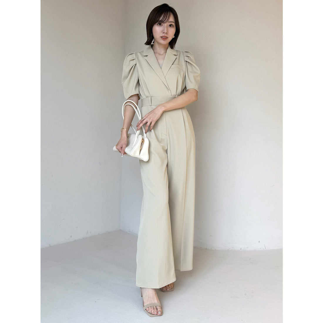 アニュアンス anuans タックスリーブテーラードオールインワン （LIGHT BEIGE） LIGHT BEIGE