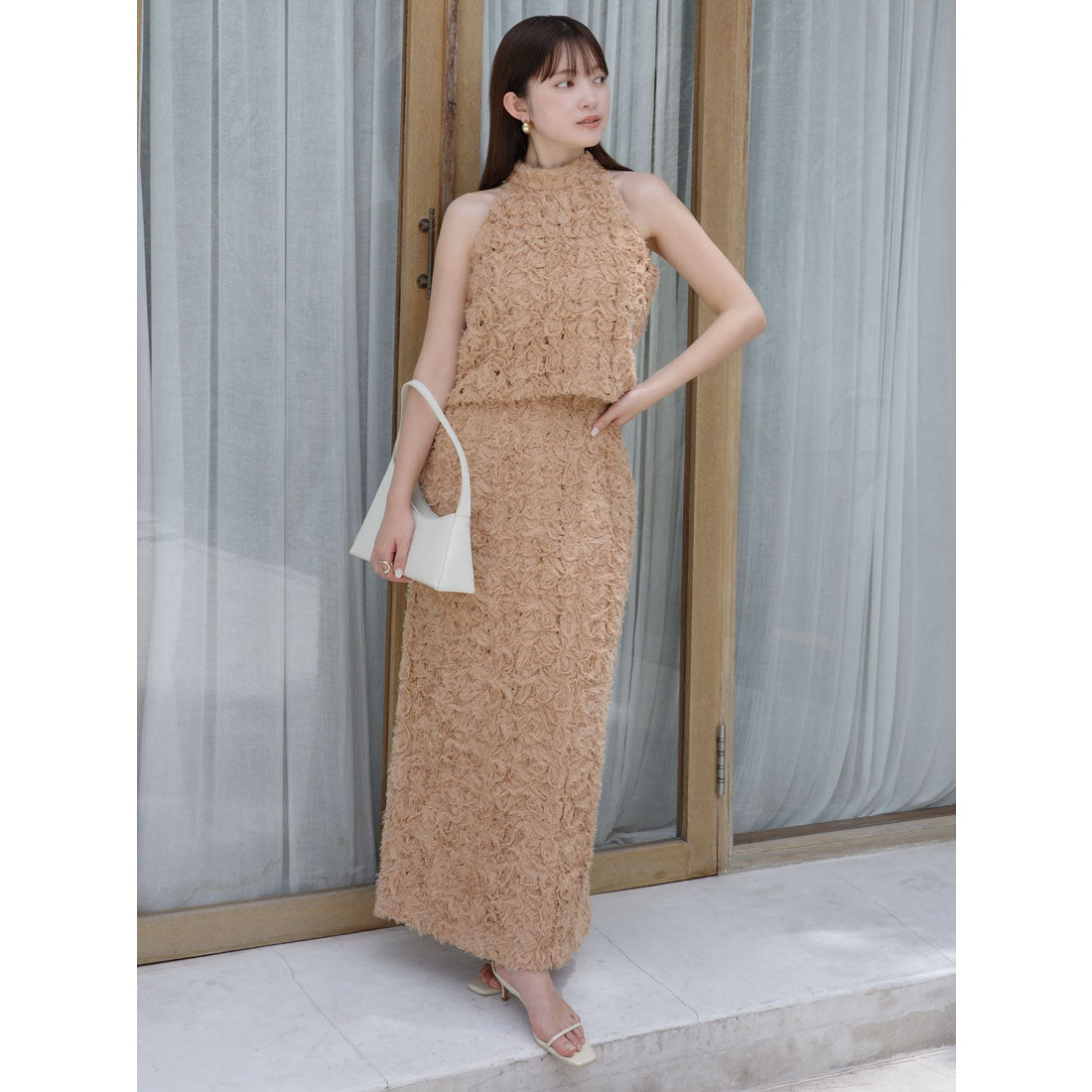 アニュアンス anuans エンブロイダリータイトスカート （BEIGE） BEIGE