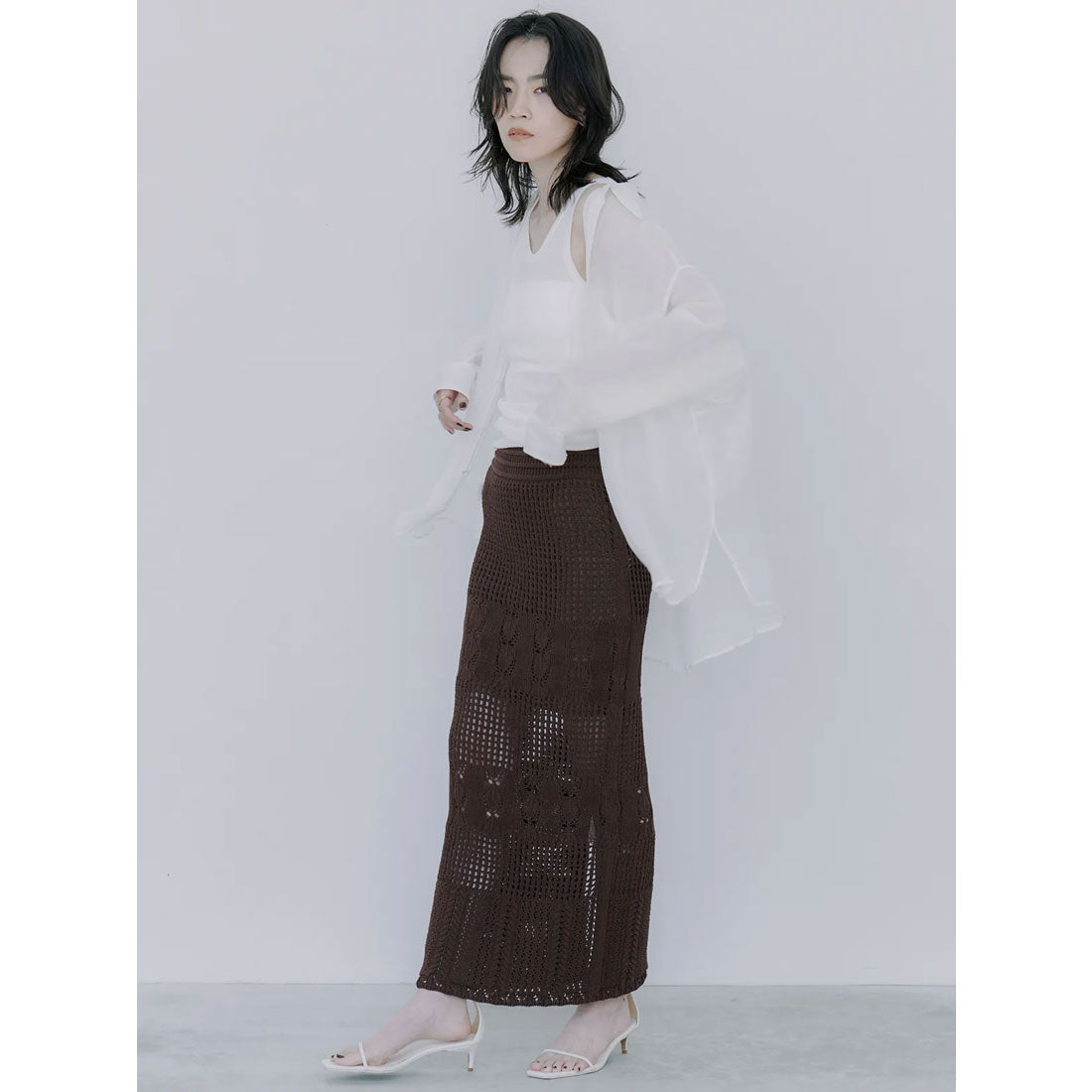 アニュアンス anuans クロシェニットスカート （BROWN） BROWN