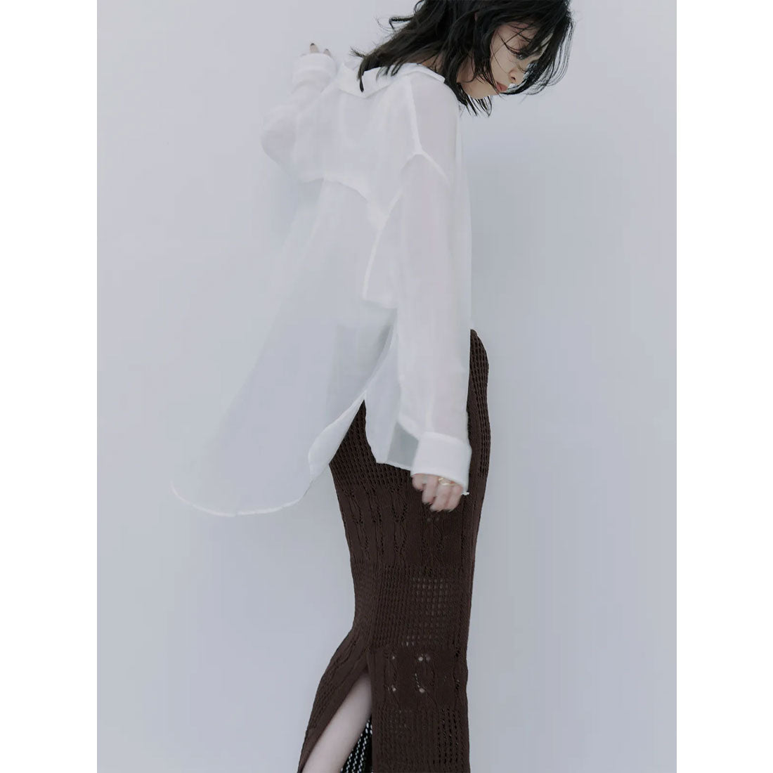 アニュアンス anuans クロシェニットスカート （BROWN） BROWN
