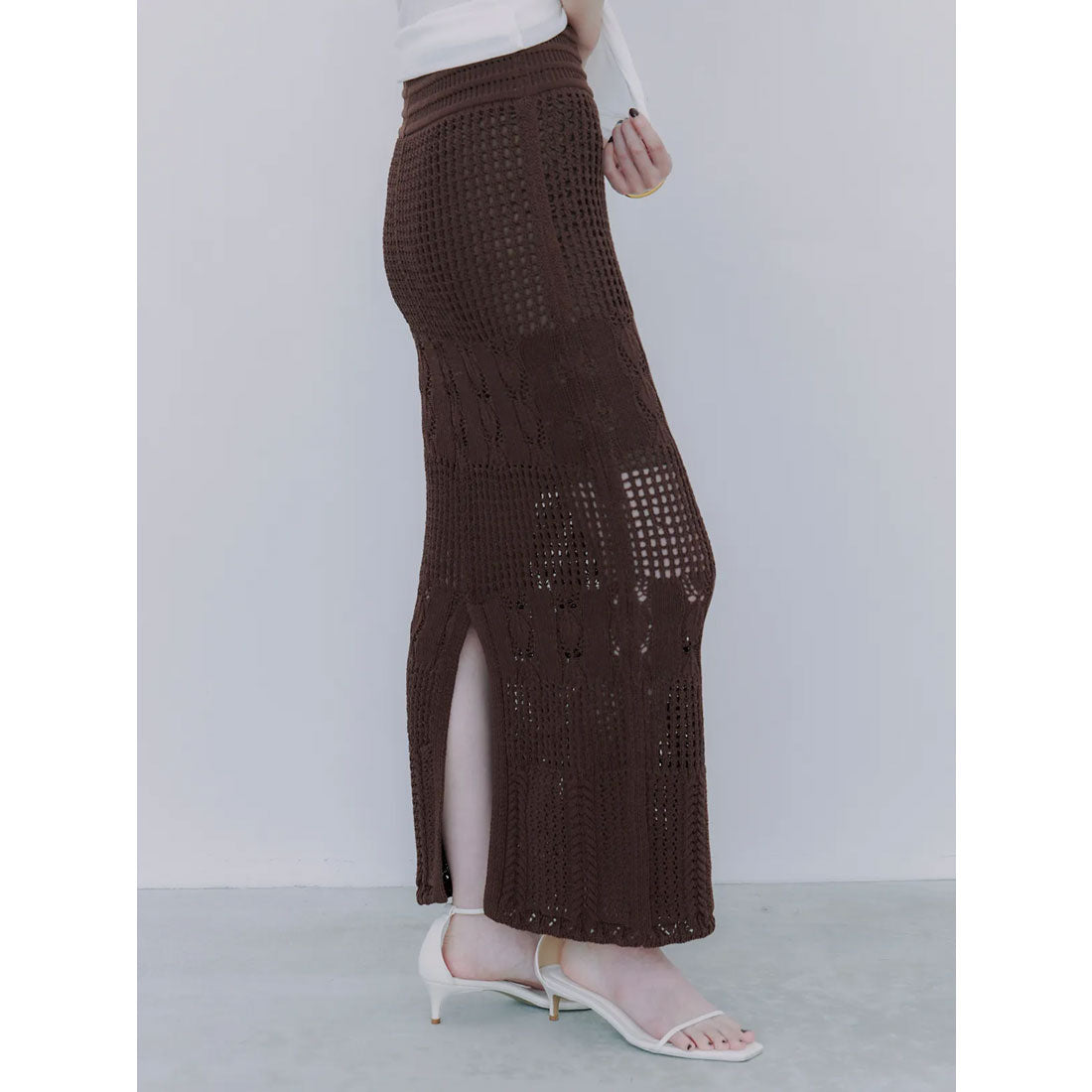 アニュアンス anuans クロシェニットスカート （BROWN） BROWN