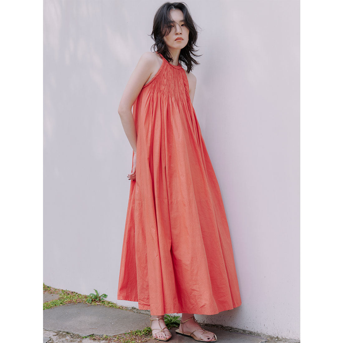 アニュアンス anuans Indiaコットンブレードマキシワンピース （ORANGE） ORANGE