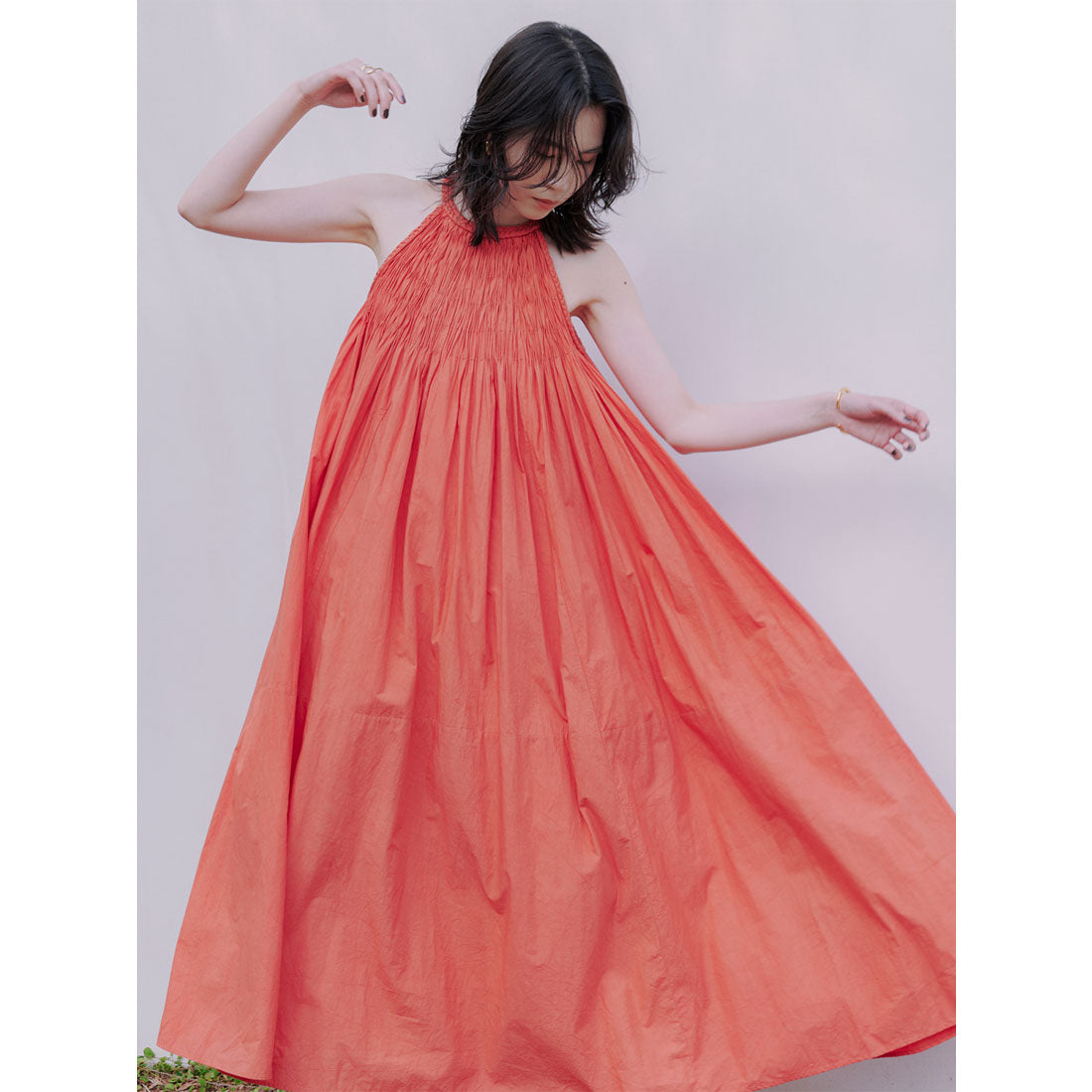 アニュアンス anuans Indiaコットンブレードマキシワンピース （ORANGE） ORANGE