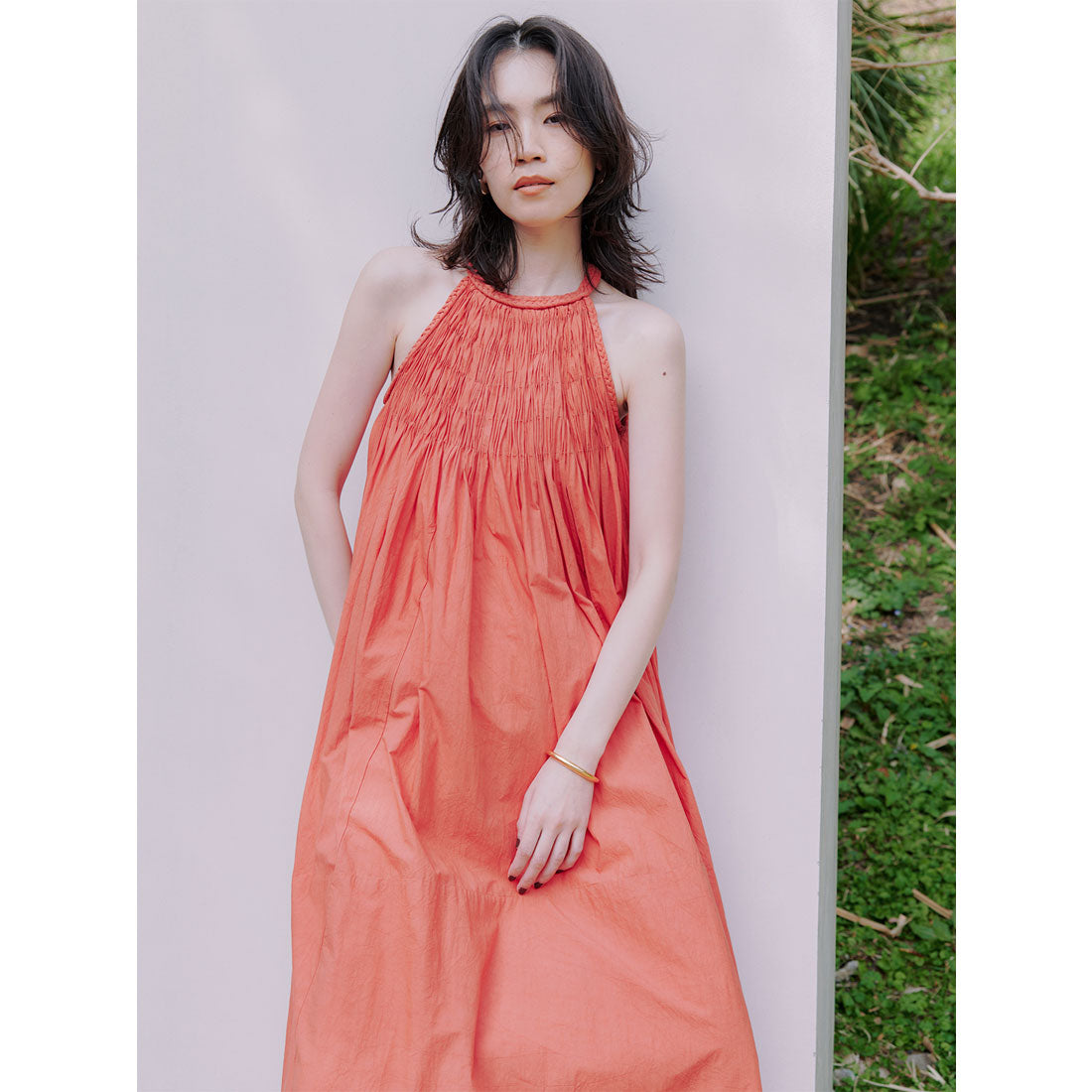 アニュアンス anuans Indiaコットンブレードマキシワンピース （ORANGE） ORANGE