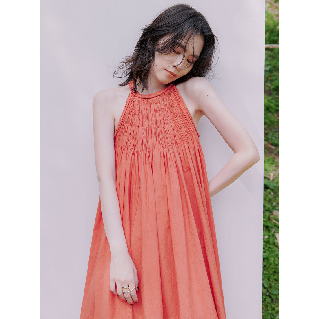 アニュアンス anuans Indiaコットンブレードマキシワンピース （ORANGE） ORANGE
