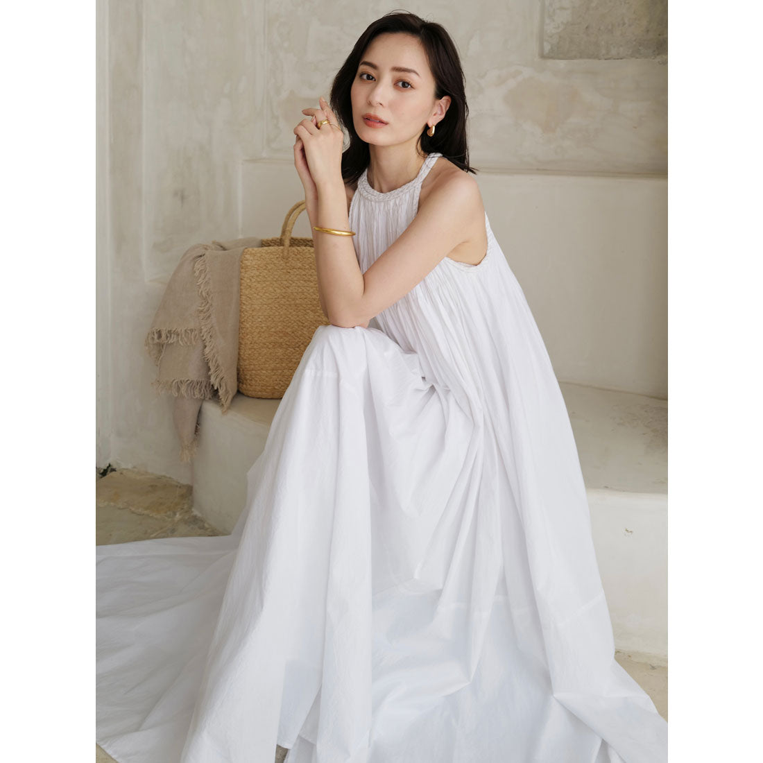 アニュアンス anuans Indiaコットンブレードマキシワンピース （WHITE） WHITE