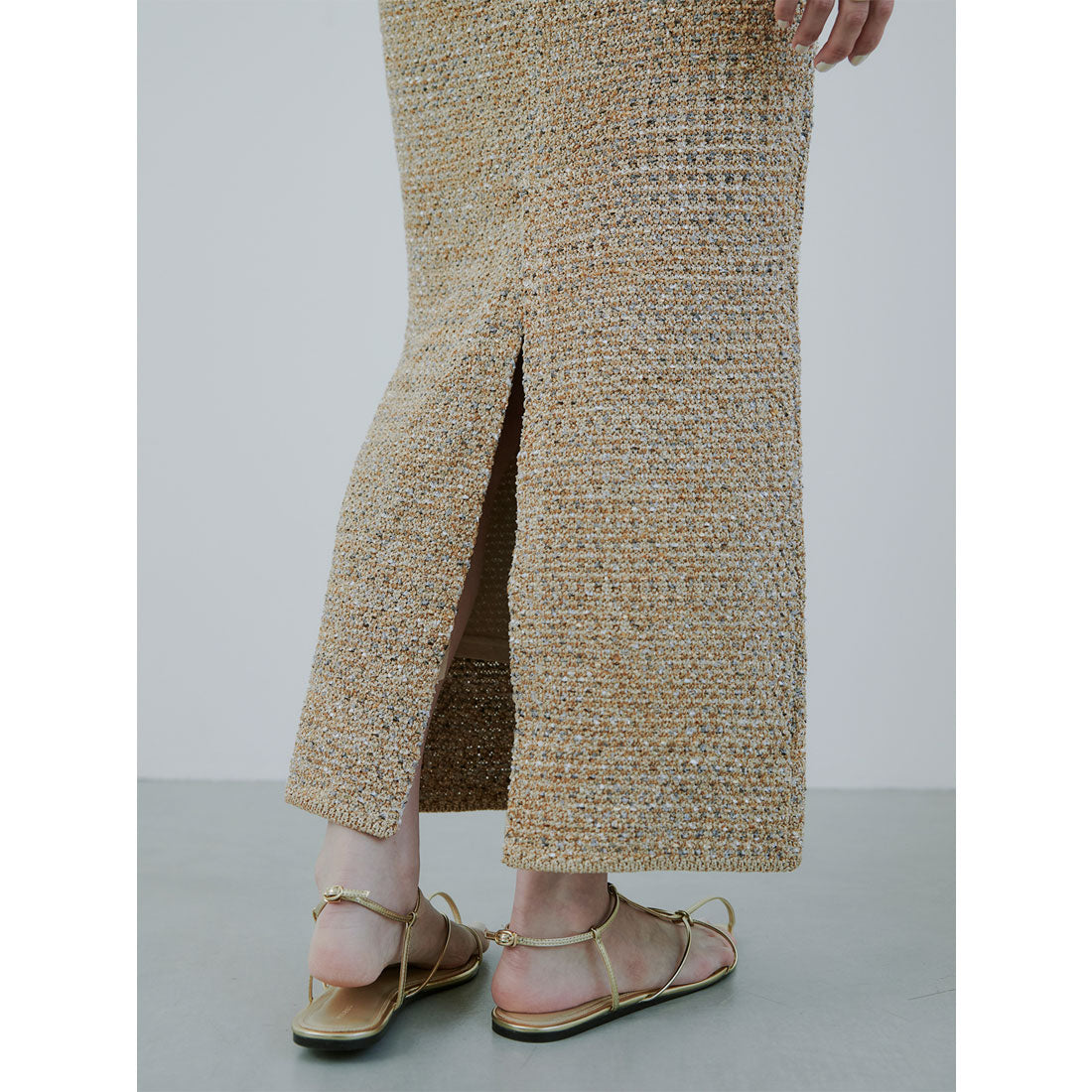 アニュアンス anuans ニットツィードタイトスカート （BEIGE） BEIGE