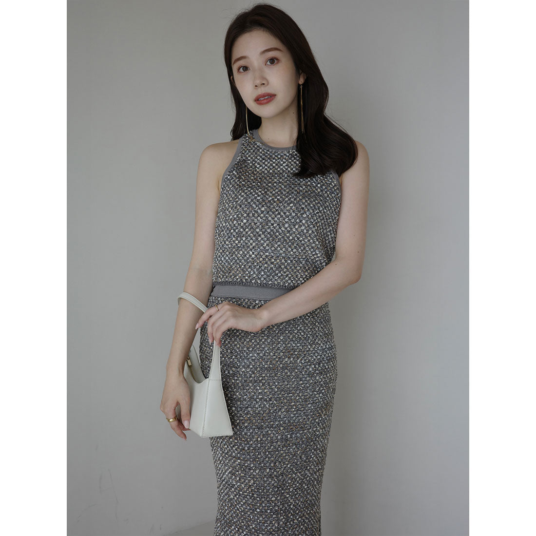 アニュアンス anuans ニットツィードタイトスカート （BEIGE） BEIGE