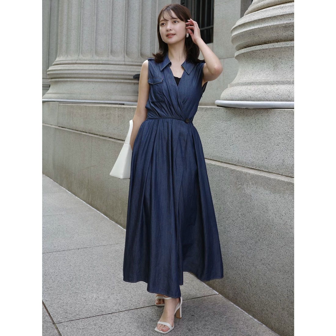 アニュアンス anuans ノースリーブトレンチディティールワンピース （NAVY） NAVY