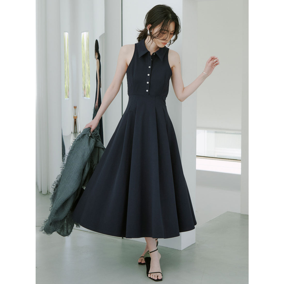 アニュアンス anuans アメスリカットロングワンピース （NAVY） NAVY