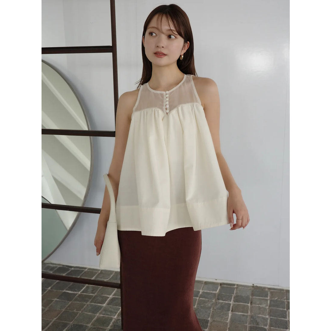 アニュアンス anuans スプレッドフレアブラウス （IVORY） IVORY